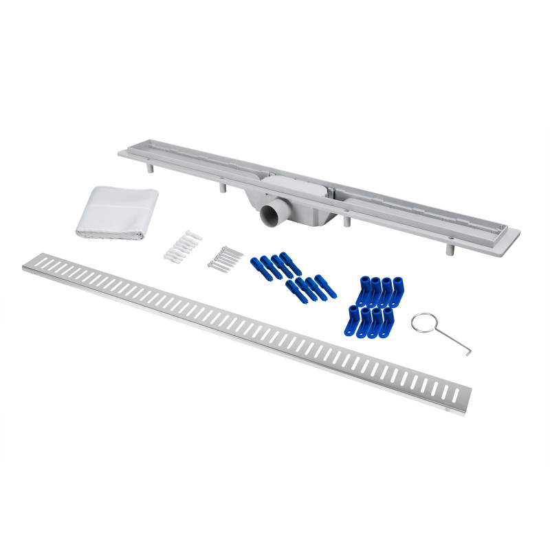 Qtap Трап Dry FA304-900 лінійний з сухим закривом та нержавіючою решіткою 900х73