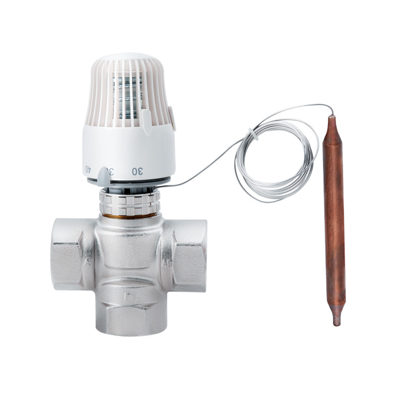 SD Forte Кран змішувальний триходовий 1" М30х1,5 з термоголовкою SF362W25