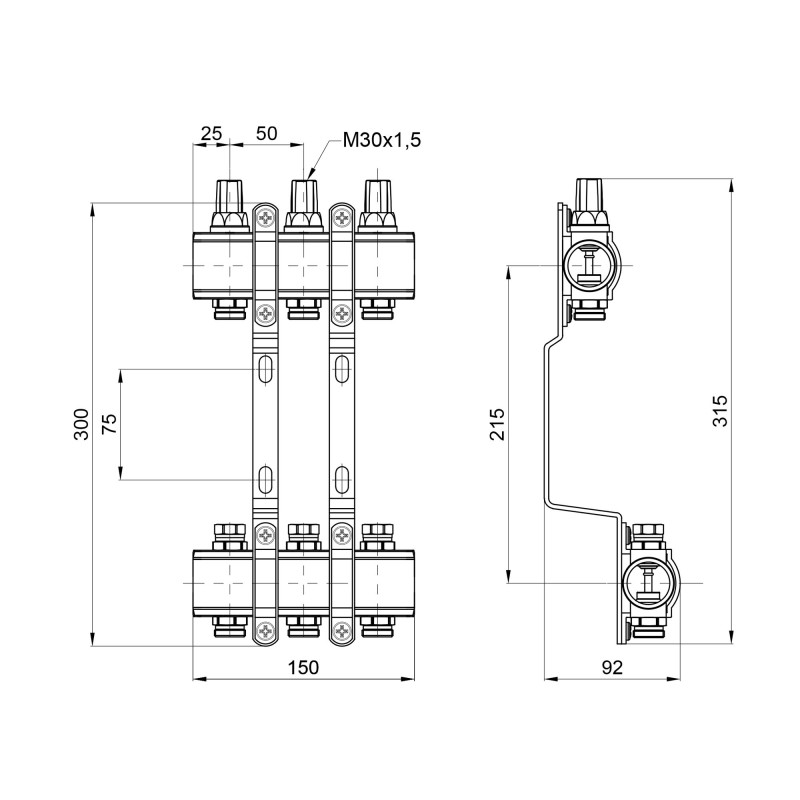 SD Forte Колектор 1" 3 виходи SF002W3