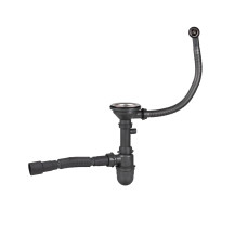 Lidz Сифон для кухонної мийки (GRA) 47 01 003 01 з круглим переливом (вихід 50/40мм)