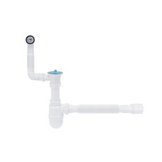 Lidz Сифон для раковини (WHI) 60 08 E004 00 з круглим переливом (вихід 50 мм)