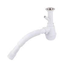 Lidz Сифон для кухонної мийки (WHI) 60 05 M002 00 з відводом для пральної машини (вихід 40/50 мм)