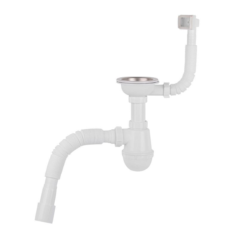 Lidz Сифон для кухонної мийки (WHI) 60 05 M001 01 EURO (вихід 50 мм)