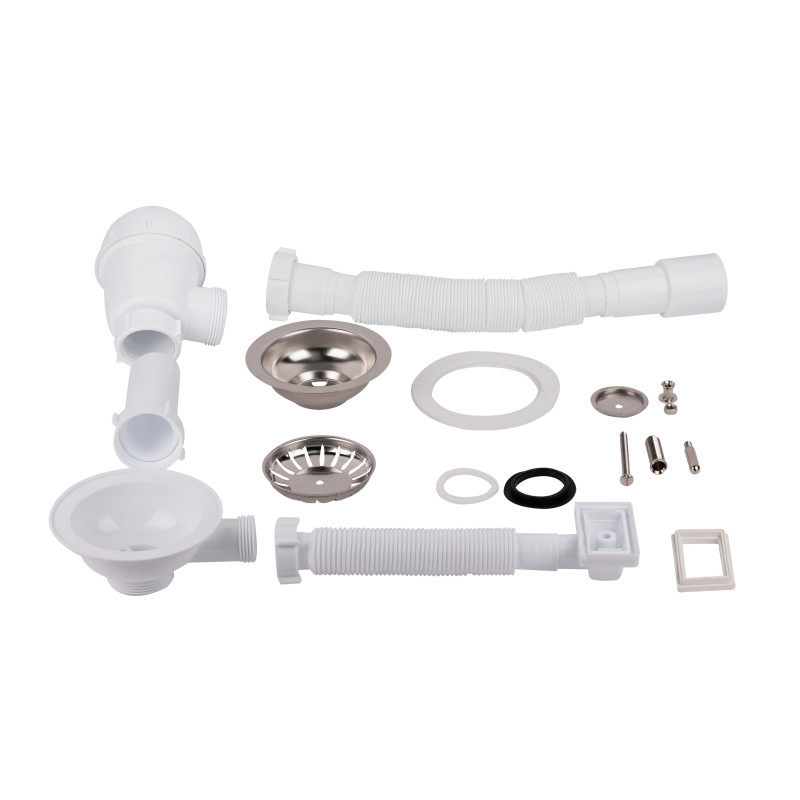 Lidz Сифон для кухонної мийки (WHI) 60 05 M001 01 EURO (вихід 50 мм)