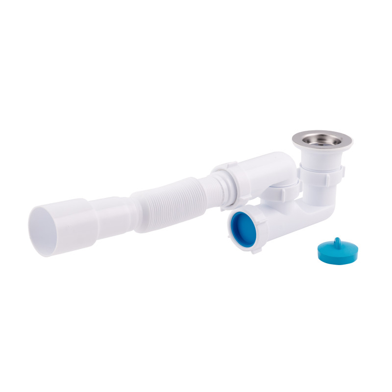 Lidz Сифон для душового піддона (WHI) 60 04 P001 00 з ревізією (вихід 40/50 мм)