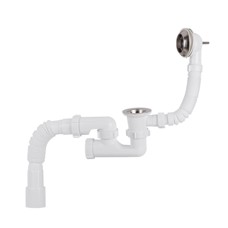 Lidz Сифон для ванни (WHI) 60 03 V002 00 з ревізією (вихід 50 мм)