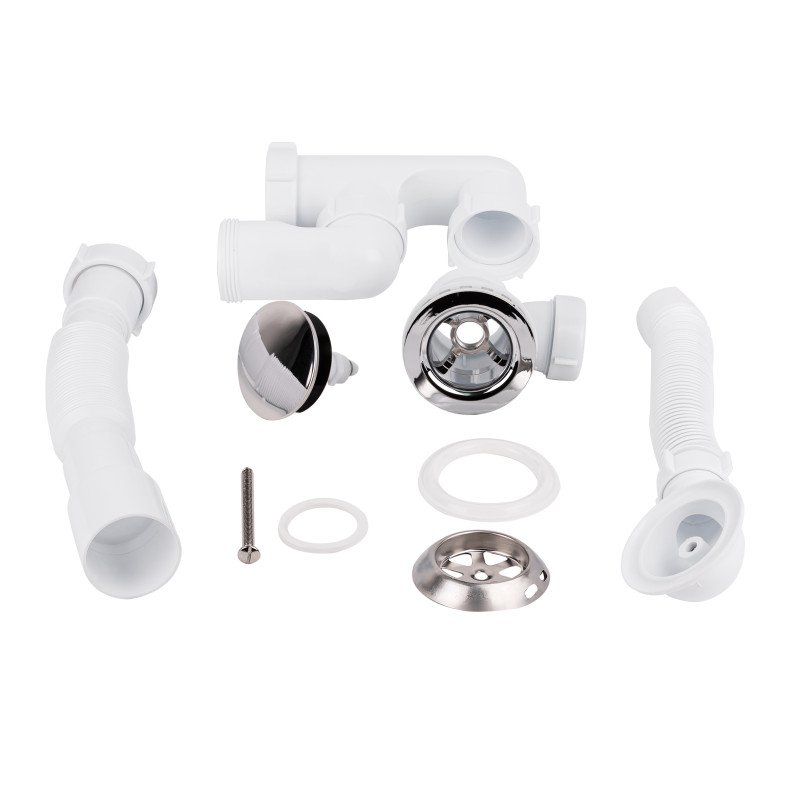 Lidz Сифон для ванни (WHI) 60 03 V002 02 з ревізією (вихід 50 мм)