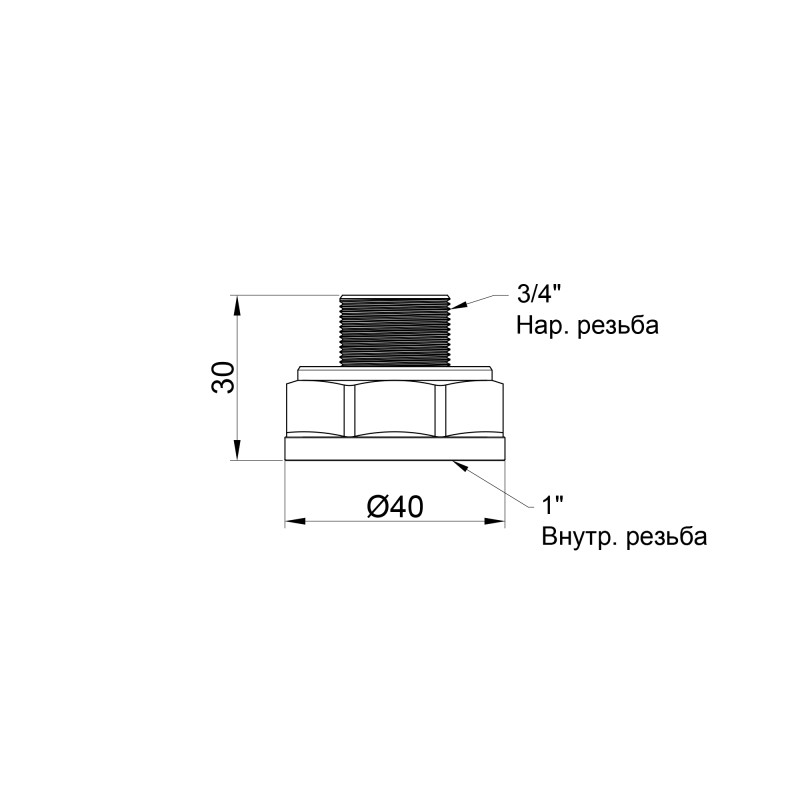 SD Plus Перехід 1"х3/4" ВЗ SD4092520
