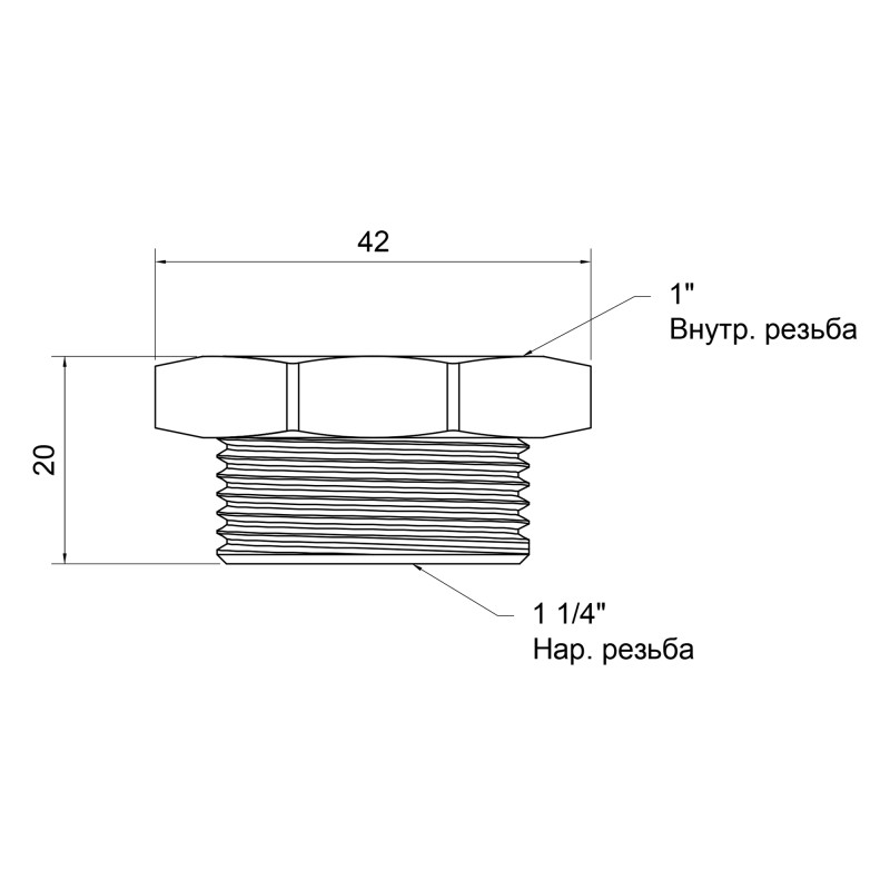 SD Plus Футорка 1 1/4"х1" ЗВ SD4233225