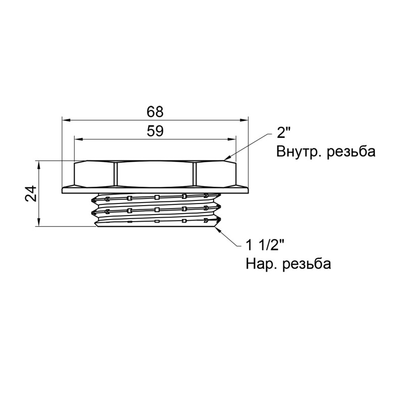 SD Plus Футорка 2"х1 1/2" ЗВ SD4235040