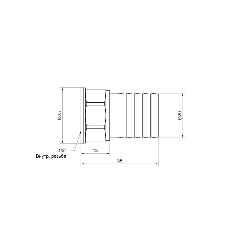SD Plus Штуцер 20х1/2" ВР SD4261520