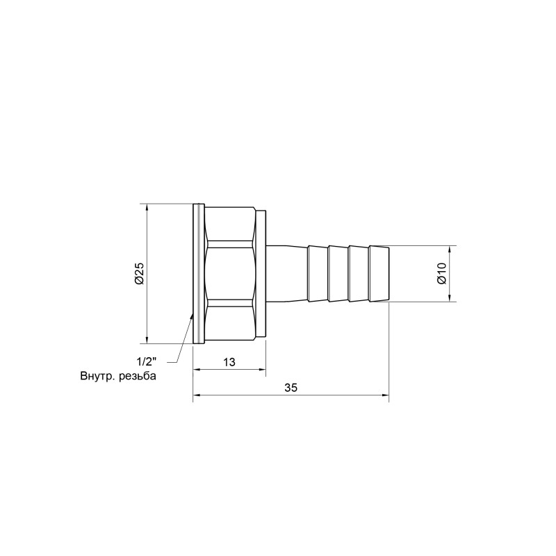 SD Plus Штуцер 10х1/2" ВР SD4261510