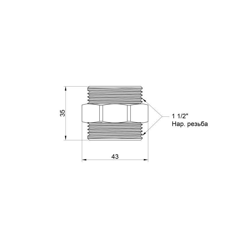 SD Plus Ніпель 1 1/2" ЗР SD4074040