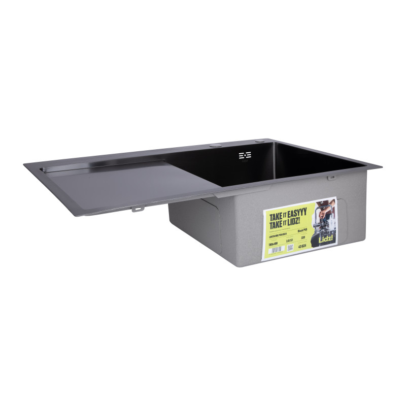 Lidz Мийка для кухні інтегрована Handmade H7849BL крило ліворуч (LDH6545BPVD43623) Brushed Black PVD 3,0/1,0 мм