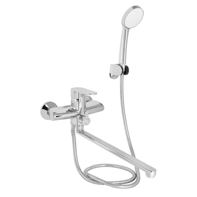Lidz Змішувач для ванни Tani 005 з поворотним виливом (з душовим гарнітуром) (k40) LDTAN005CRM44962 Chrome
