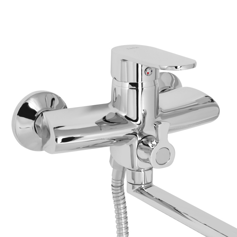 Lidz Змішувач для ванни Tani 005 з поворотним виливом (з душовим гарнітуром) (k40) LDTAN005CRM44962 Chrome