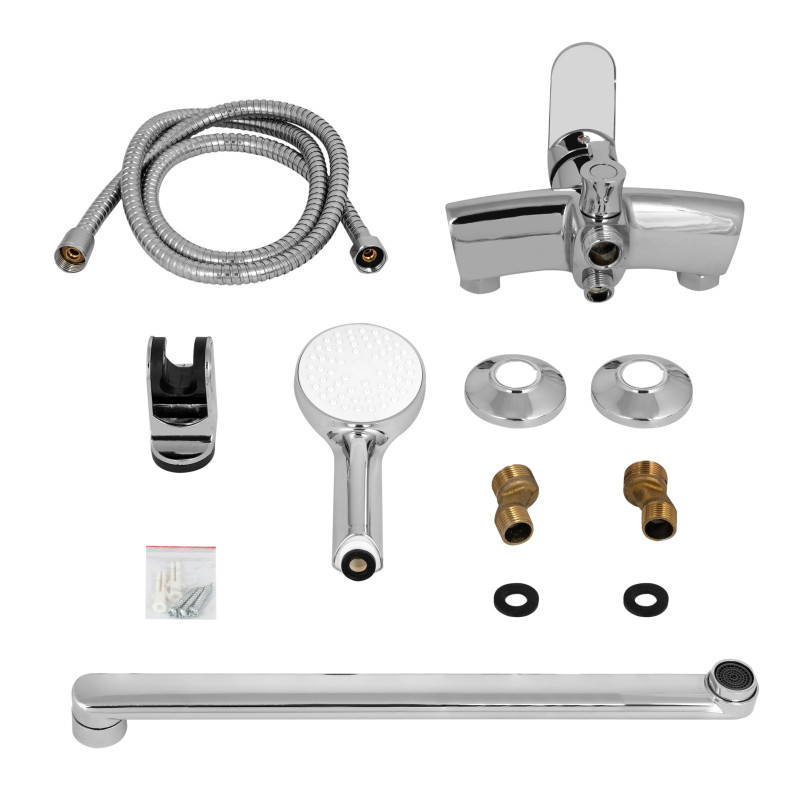 Lidz Змішувач для ванни Tani 005 з поворотним виливом (з душовим гарнітуром) (k40) LDTAN005CRM44962 Chrome