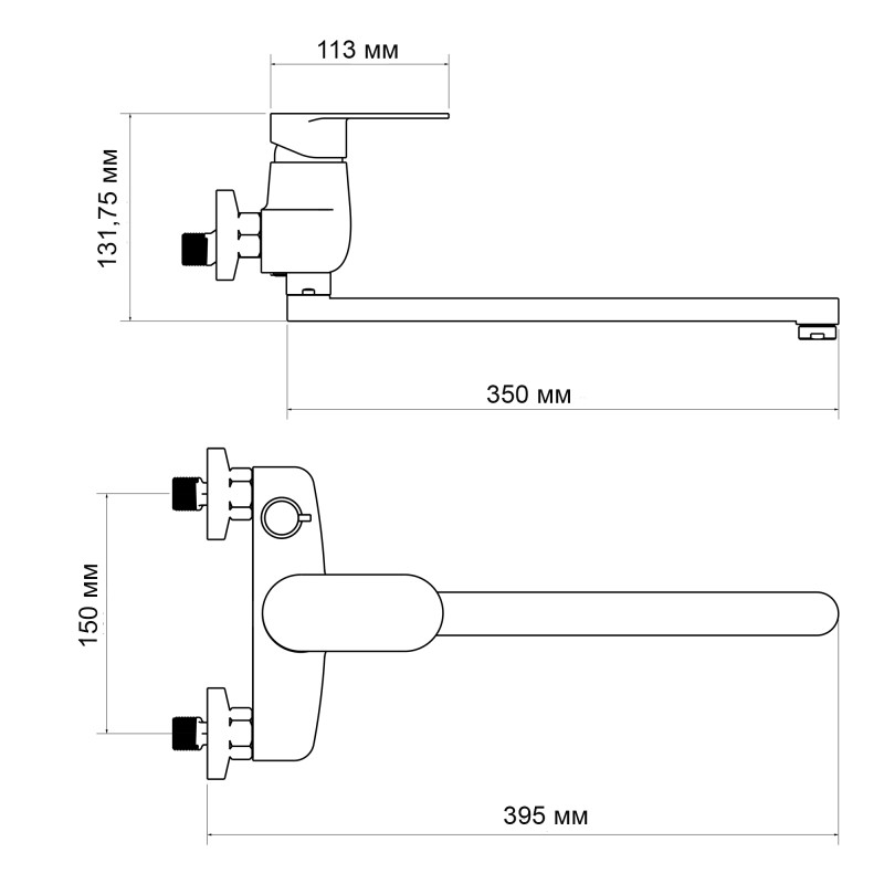 Lidz Змішувач для ванни Tani 0051 з поворотним виливом (з душовим гарнітуром) (k40) LDTAN0051CRM44961 Chrome