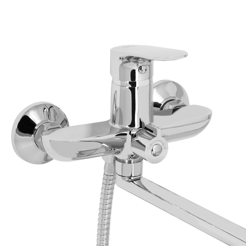 Lidz Змішувач для ванни Arrow 0052 з поворотним виливом (з душовим гарнітуром) (k35) LDARR0052CRM44954 Chrome