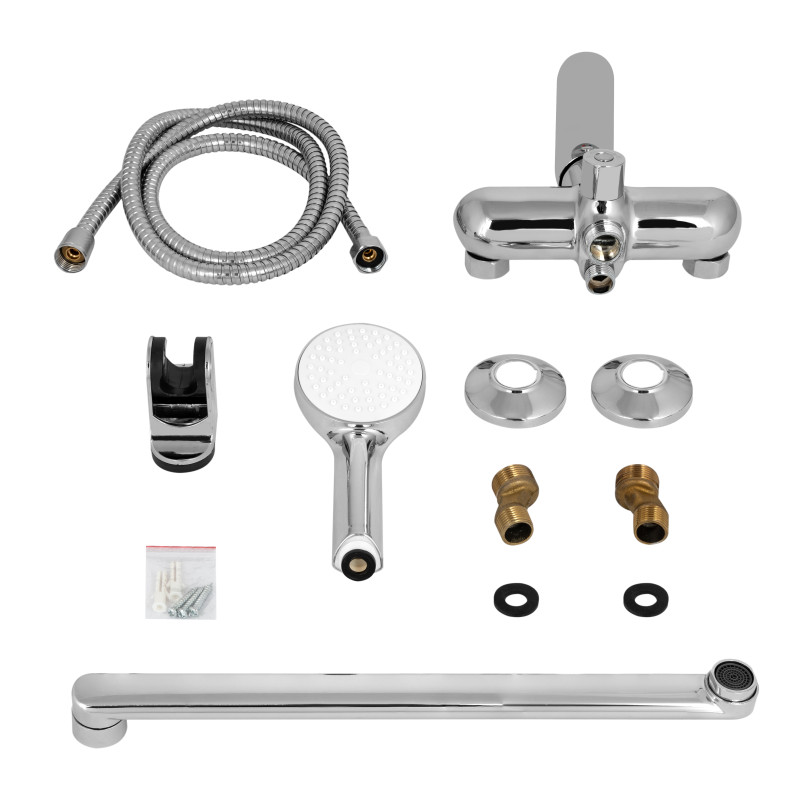 Lidz Змішувач для ванни Arrow 0052 з поворотним виливом (з душовим гарнітуром) (k35) LDARR0052CRM44954 Chrome