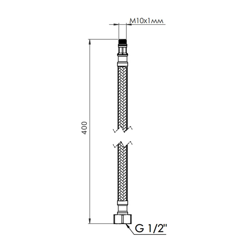 SD Forte Шланг гнучк. нерж. обплет. силікон довгий (пара) L-40cм. 1/2"в хМ10з SF380W40