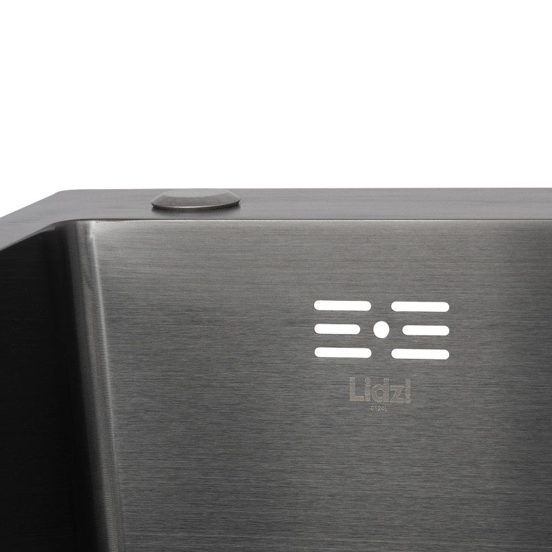 Lidz Мийка для кухні інтегрована Handmade H6350BR крило праворуч (LDH6350BRPVD45590) Brushed Black PVD 3,0/1,0 мм