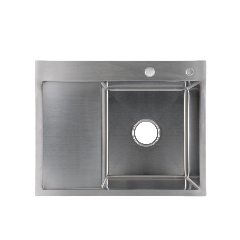 Lidz Мийка для кухні інтегрована Handmade H6350L крило ліворуч (LDH6350BRUL45588) Brushed Steel 3,0/1,0 мм