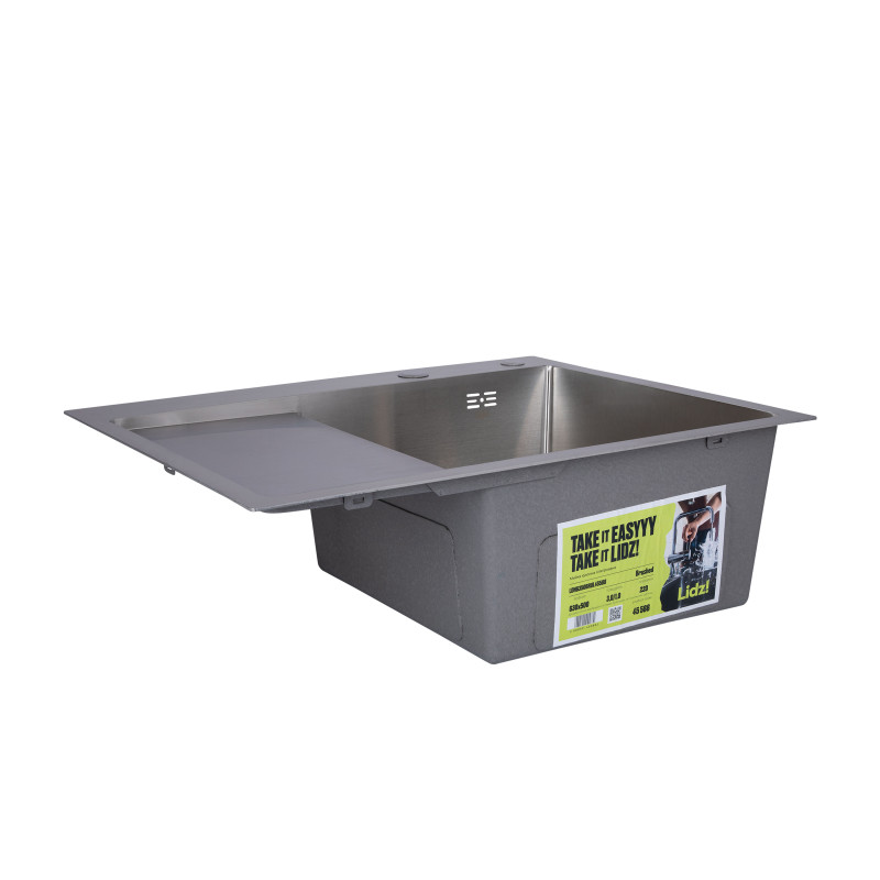 Lidz Мийка для кухні інтегрована Handmade H6350L крило ліворуч (LDH6350BRUL45588) Brushed Steel 3,0/1,0 мм