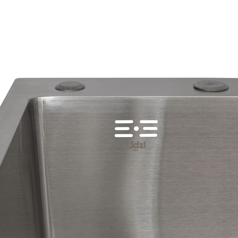 Lidz Мийка для кухні інтегрована Handmade H6350R крило праворуч (LDH6350BRUR45587) Brushed Steel 3,0/1,0 мм