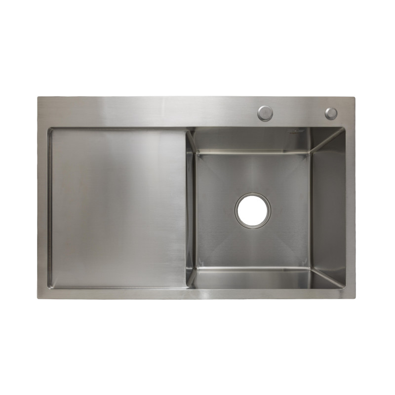 Lidz Мийка для кухні інтегрована Handmade H7849L крило ліворуч (LDH7849BRUL45592) Brushed Steel 3,0/1,0 мм