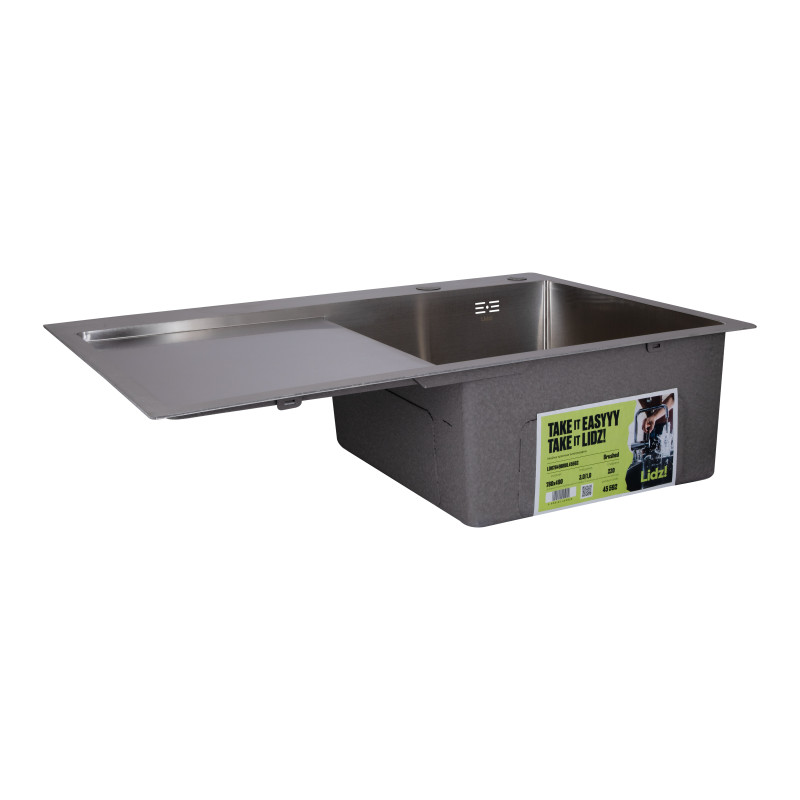 Lidz Мийка для кухні інтегрована Handmade H7849L крило ліворуч (LDH7849BRUL45592) Brushed Steel 3,0/1,0 мм