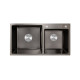 Lidz Мийка для кухні з двома чашами інтегрована Handmade H7843 (LDH7843BPVD45586) Brushed Black PVD 3,0/1,0 мм