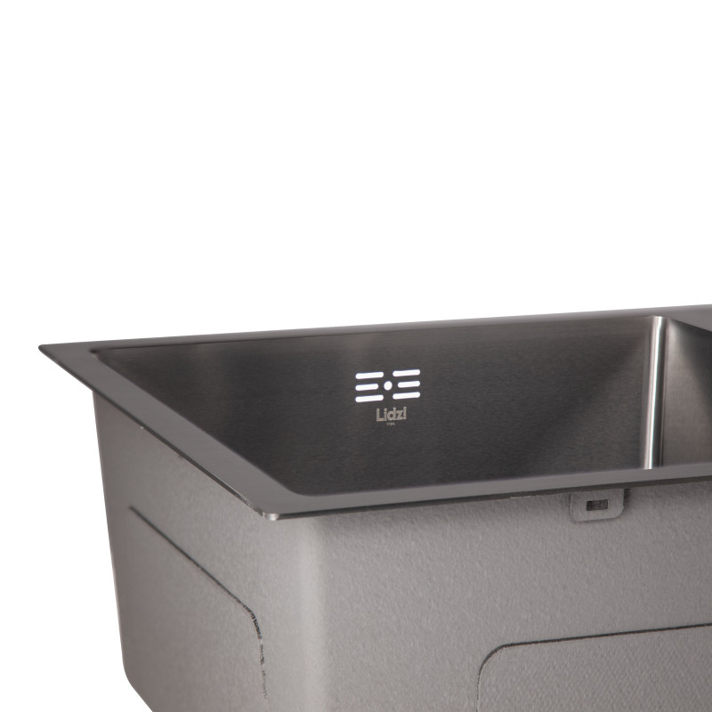 Lidz Мийка для кухні з двома чашами інтегрована Handmade H7843 (LDH7843BPVD45586) Brushed Black PVD 3,0/1,0 мм