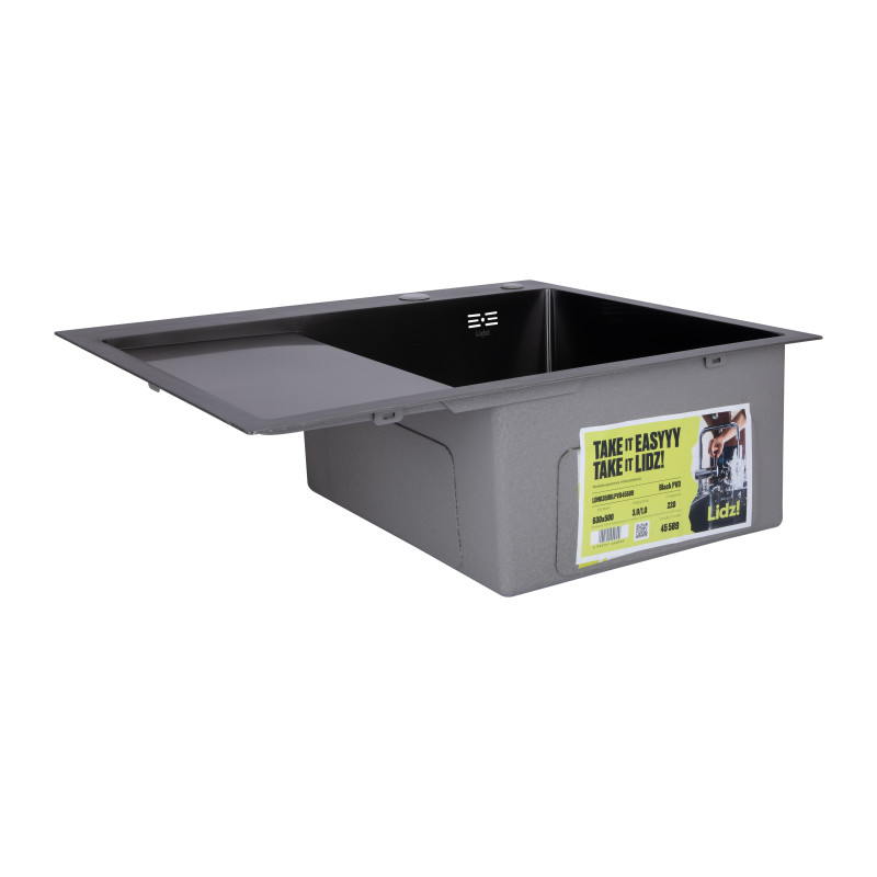 Lidz Мийка для кухні інтегрована Handmade H6350BL крило ліворуч (LDH6350BRUL45589) Brushed Black PVD 3,0/1,0 мм