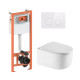 Qtap Комплект: Taurus Ultra Quiet унітаз підвісний QT2433084EUQW + Nest комплект інсталяції 4в1 (Клавіша кругла White) QT0133M425 + QT0111M11110W