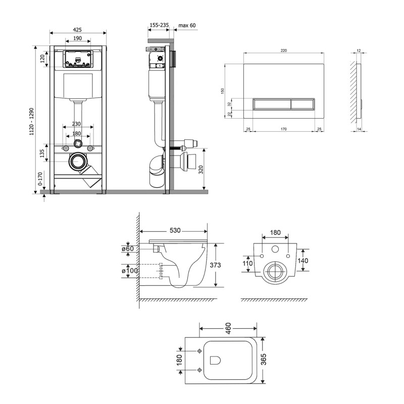 Qtap Комплект: Gemini Ultra Quiet унітаз підвісний QT2533076EUQW + Nest комплект інсталяції 4в1 (Клавіша лінійна Chrome) QT0133M425 + QT0111M08381CRM