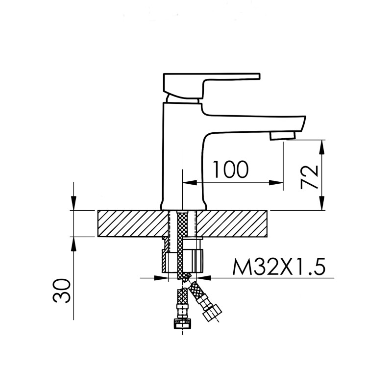 Lidz Змішувач для раковини Wawel 001 (k35) LDWAW001BLA45392 Black