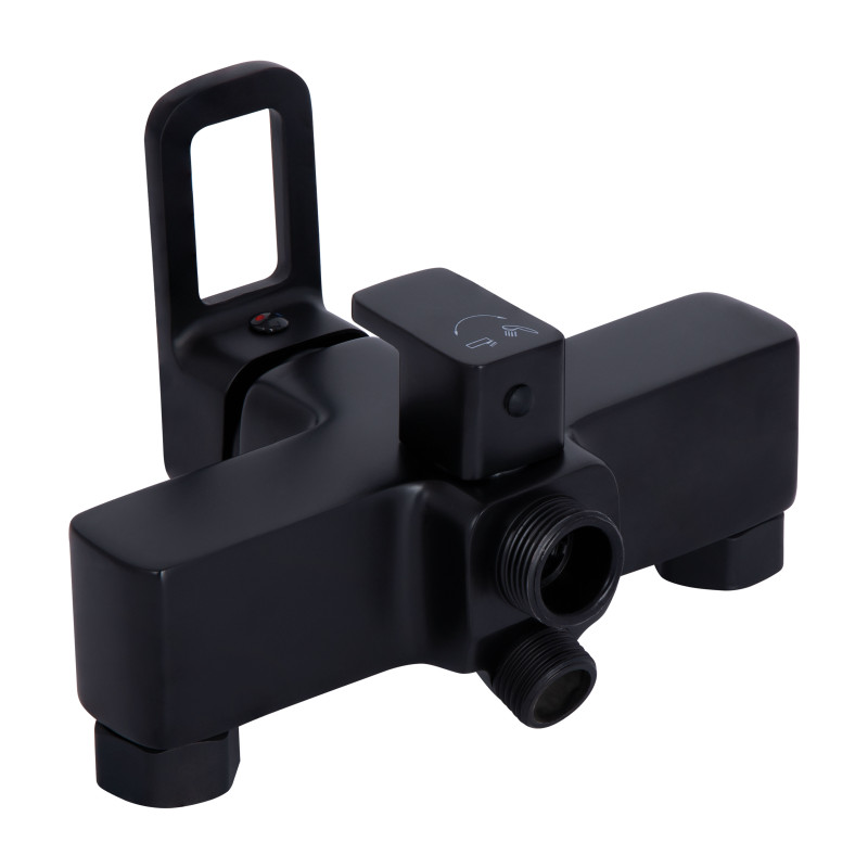 Lidz Змішувач для ванни Wawel 005 з поворотним виливом (з душовим гарнітуром) (k35) LDWAW005BLA45394 Black