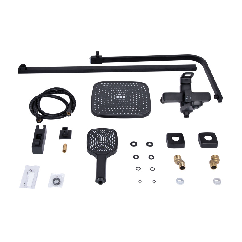 Lidz Душова система універсальна Wawel 1030 на три споживача (з виливом) (k35) LDWAW1030BLA45396 Black