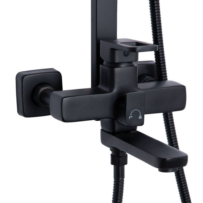 Lidz Душова система універсальна Wawel 1030 на три споживача (з виливом) (k35) LDWAW1030BLA45396 Black