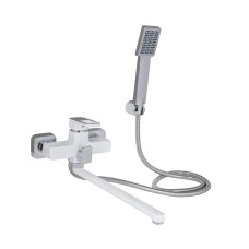 Lidz Змішувач для ванни Wawel 005 з поворотним виливом (з душовим гарнітуром) (k35) LDWAW005WHI45399 White