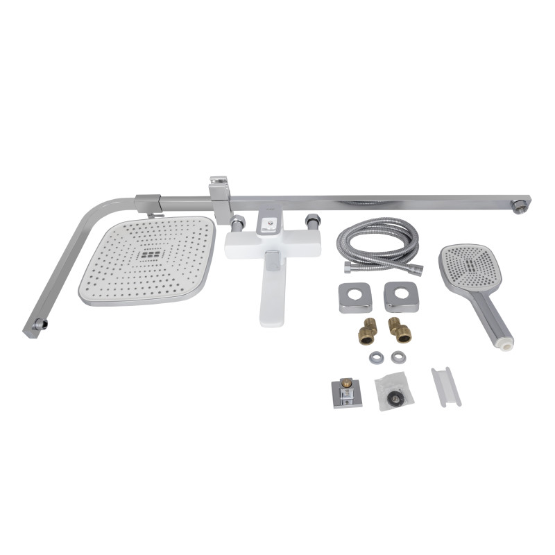 Lidz Душова система універсальна Wawel 1030 на три споживача (з виливом) (k35) LDWAW1030WHI45401 White