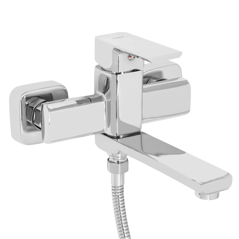Lidz Змішувач для ванни Dozorca 0051 з поворотним виливом (з душовим гарнітуром) (k35) LDDOZ0051CRM45404 Chrome