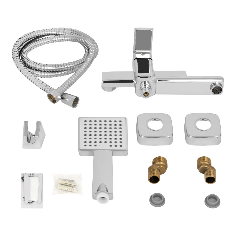 Lidz Змішувач для ванни Dozorca 0051 з поворотним виливом (з душовим гарнітуром) (k35) LDDOZ0051CRM45404 Chrome