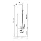 Lidz Душова система універсальна Dozorca 1030 на три споживача (з виливом) (k35) LDDOZ1030CRM45407 Chrome