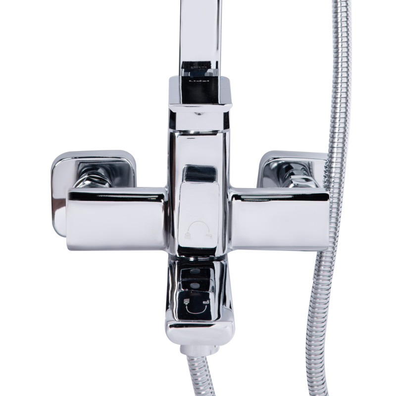 Lidz Душова система універсальна Dozorca 1030 на три споживача (з виливом) (k35) LDDOZ1030CRM45407 Chrome