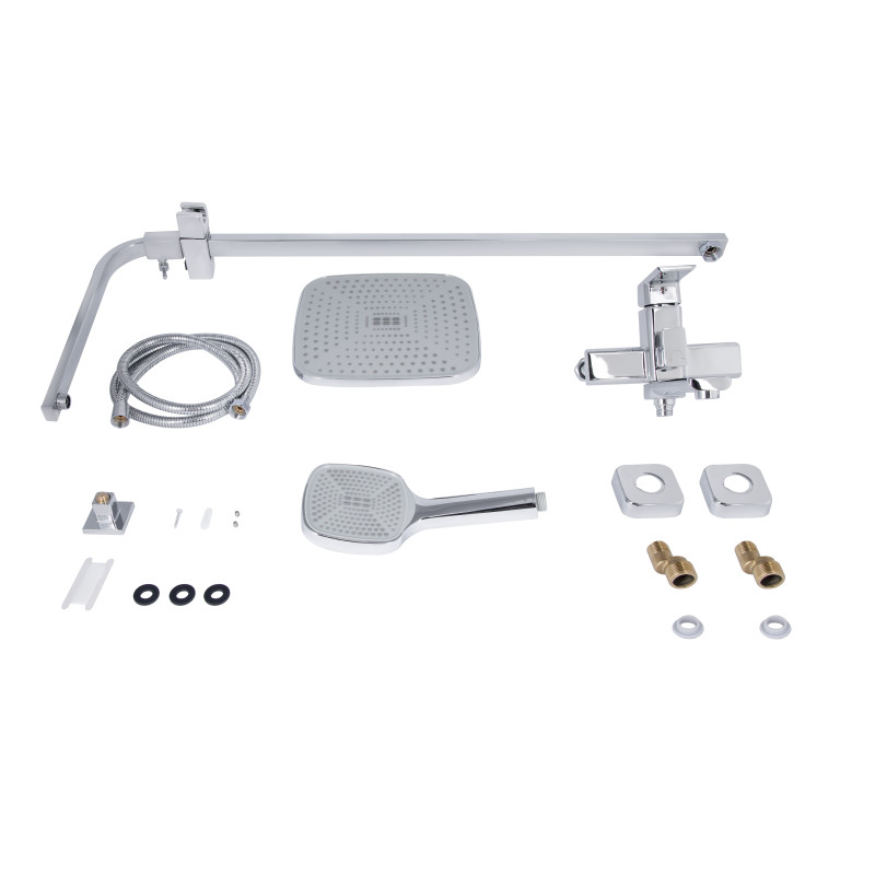 Lidz Душова система універсальна Dozorca 1030 на три споживача (з виливом) (k35) LDDOZ1030CRM45407 Chrome