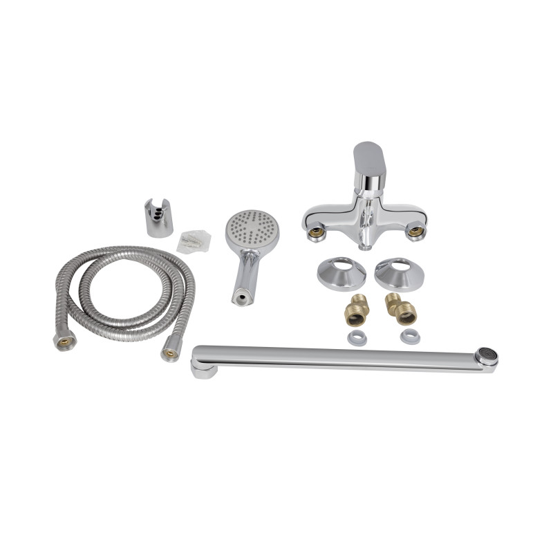 Lidz Змішувач для ванни Wieza 005 з поворотним виливом (з душовим гарнітуром) (k35) LDWIE005CRM45411 Chrome