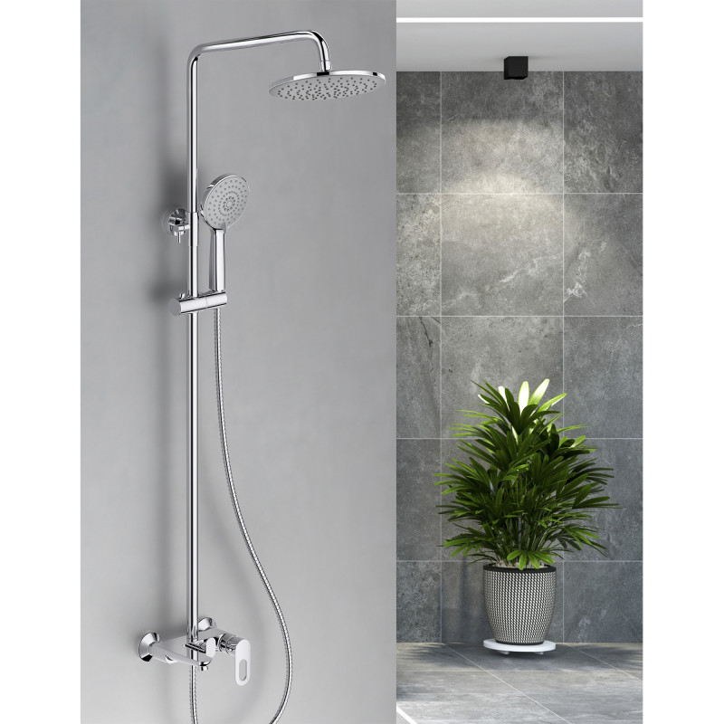 Lidz Душова система універсальна Latwa 1030 на три споживача (з виливом) (k35) LDLAT1030CRM45417 Chrome