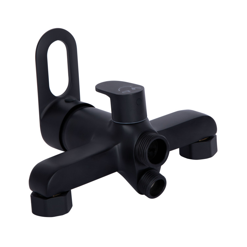 Lidz Змішувач для ванни Latwa 005 з поворотним виливом (з душовим гарнітуром) (k35) LDLAT005BLA45420 Black